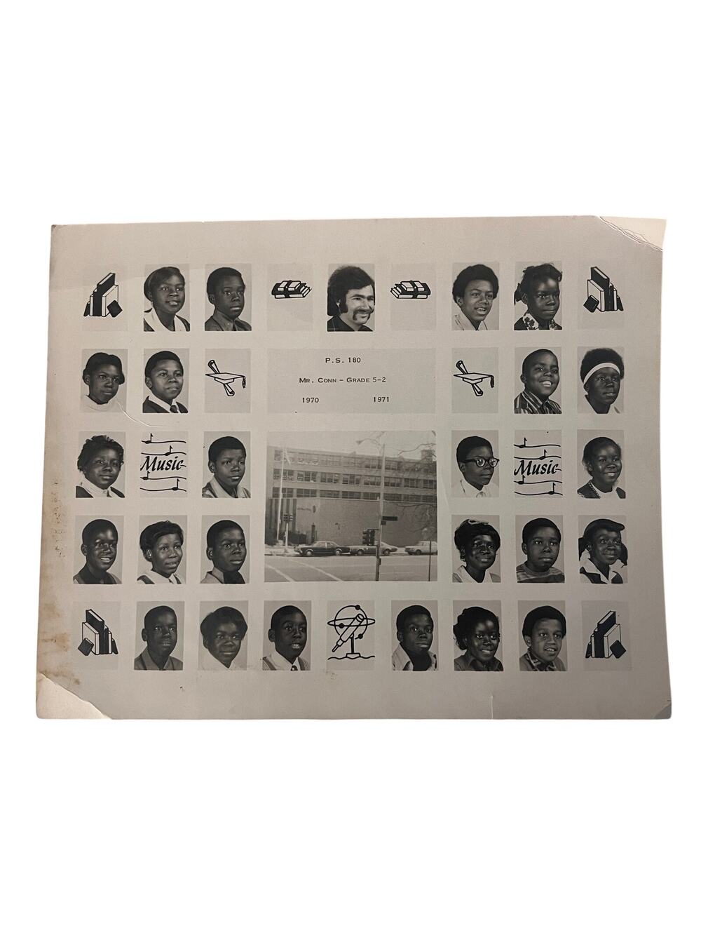 Vintage 1970-1971 P.S. 180 Harlem NYC Class Photo Composite Mr Conn Grade 5-2
